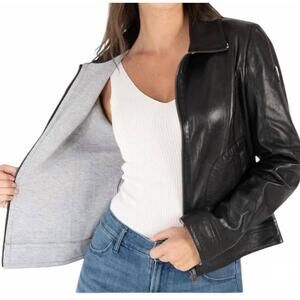 NEW MAURITIUS lusan rf leather jacket in black